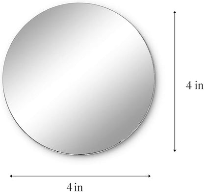 Super Z Outlet Round 4" Inch Glass Mirror Tiles Circles for DIY Arts & Crafts Projects, Traveling, Framing, Mosaic, Decoration (50 Pack)