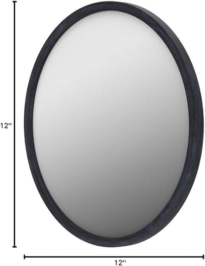 JJUUYOU Black Circle Wall Mirror Round Wall Mirror for Bathroom, Hanging Round Mirror for Living Room, Vanity, Bedroom