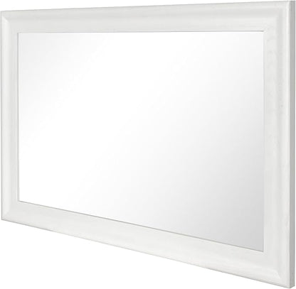 White Bathroom Mirror 24x36 Inch, Wood Framed Rectangle Mirrors for Wall with Tempered Glassr for Bedroom Living Room or Entryway, Vertical or Horizontal Hanging