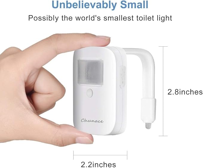 2 Pack Rechargeable Toilet Night Light with Motion Activated Sensor, 16 Colors LED Nightlight Inside Bowl, Cool Stuff for Bathroom Accessories, Unique & Funny Gadgets for Men/Kids Birthday Gift 2025