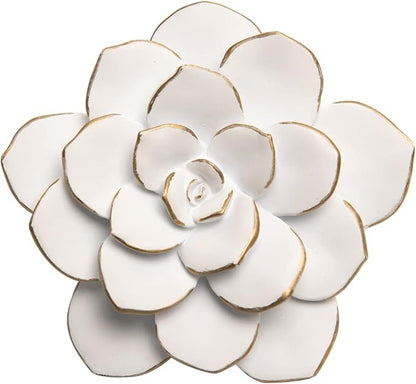 Guichifun Flower Wall Decor 3D Resin Succulent plants - Wall Hanging Decor Art Decor for Home Bedroom Living Room White Christmas Gift 3.25 X 4 X 1.25 Inch