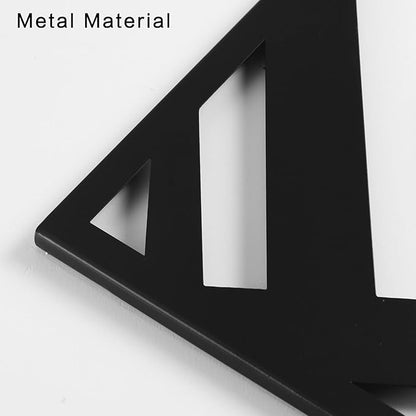 AMAATE Black Metal Wall Art, 4 Pieces Abstract Modern Line Art Sculpture, Hollowed Out Geometric & Fluid Metal Wall Hanging Decor for Living Room Bedroom Office 17.7" X 26.4" in