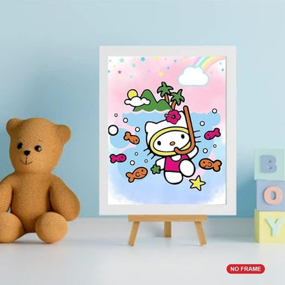 SYCART® Hello Kitty Wall Art Poster Prints, Posters for Girls Room, UNFRAMED Set of 8 ( 8x10 inches ), Kitty poster for girls bedroom, Kids Nursey Room decor, HelloKitty Decorations, Hello Kitty Watercolor poster