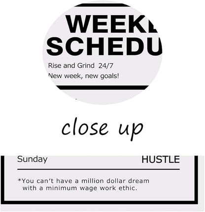 Weekly Schedule Inspirational Wall Art Motivational Entrepreneur Quote Painting Prints on Canvas Success Inspiring Hustle Posters Rise Grind Pictures Artwork Home Office Decor Framed (28" Wx44 H)
