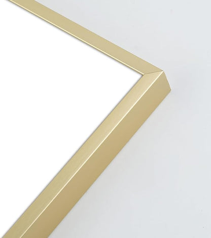 Golden State Art 11x17 Picture Frame 6 Pack - Soft Gold Aluminum Photo Frames With 8x12 Mats and Real Glass Cover - Elegant Minimalist Wall Gallery Frames for Home or Office Decor