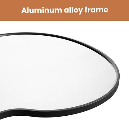 WTTY 71x28 Wavy Full Length Mirror with Stand for Bedroom, Living Room, Cloakroom, Shatterproof, Aluminum Frame