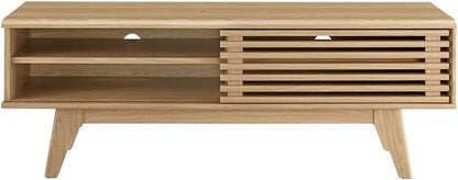 Modway Render Mid-Century Modern Low Profile 48 Inch TV Stand in Oak, 48"