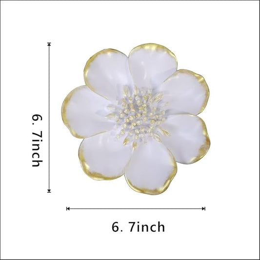 S-MANTIS Vintage Wall Sculpture,Antique Pediment,Hallway Wall Art,Hand Painted Flower Wall Decoration Accent Artworks for Indoor Kitchen Bedroom Living Room Office Outdoor Garden Patio (White)