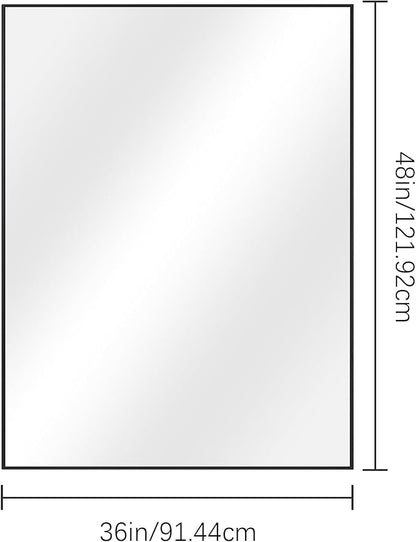 DESBING Black Bathroom Mirror for Wall, 36x48 Inch Rectangle Mirrors with Metal Frame, Modern Vanity Wall Mirror Decor for Entryway Hangs, Bathroom Living Room Horizontal or Vertical