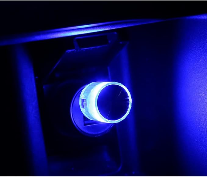 USB LED Atmosphere Light, 5V/1A 1.5W Mini USB Smart LED Car Interior Ambient Atmosphere Night Lamp for Cars Laptops Home Office Decoration,Blue Light