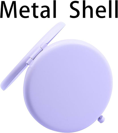 Compact Mirror for Purse, Metal Round Shell, Double-Sided 1X/12X Magnifying, Portable Travel Small Makeup Mirror, Mini Pocket Mirror, Periwinkle, 18 Packs