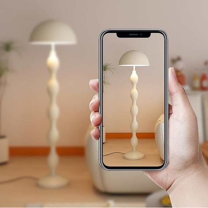 White Floor Lamp with Foot Switch,Decorative Standing Lamp with 3-Color Temperautre,Mid-Century Floor Lamp for Living Room Bedroom and Office