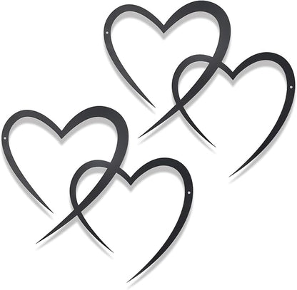 OYEFLY Infinity Heart Metal Wall Decor,Infinity Heart Wall Decor for Room Living,Wedding Decor (Black, style3 11.4 x 10.7in)