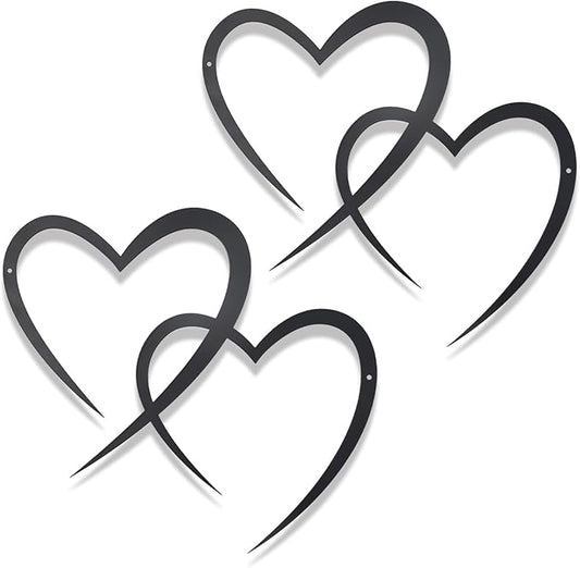 OYEFLY Infinity Heart Metal Wall Decor,Infinity Heart Wall Decor for Room Living,Wedding Decor (Black, style3 11.4 x 10.7in)