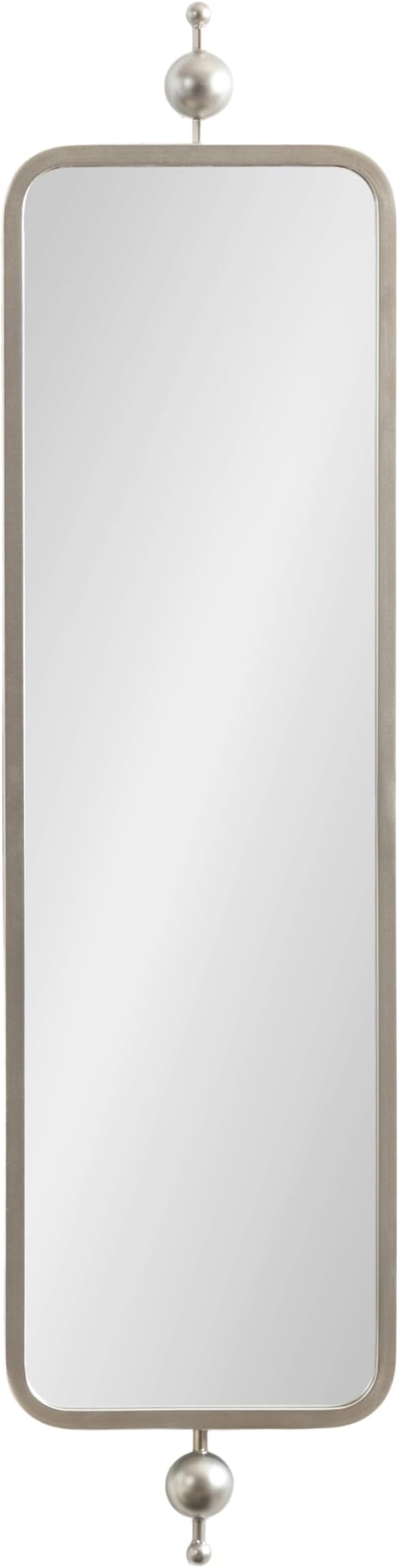Kate and Laurel Kasota Traditional Slim Panel Wall Mirror, 9 x 36, Silver, Vintage Tall Mirror for Use as Versatile Entryway or Bedroom Wall Decor