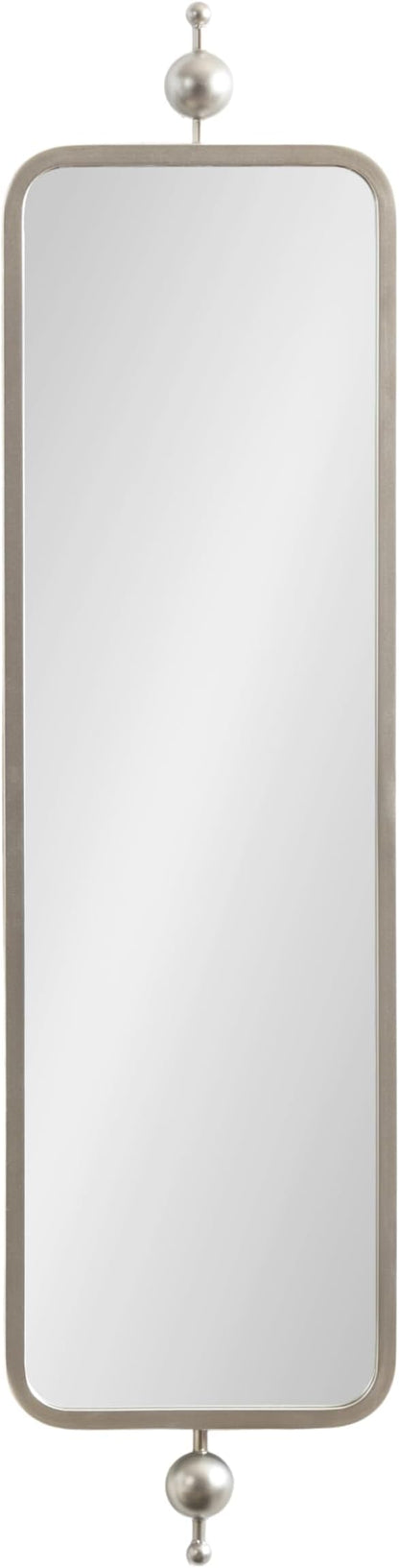 Kate and Laurel Kasota Traditional Slim Panel Wall Mirror, 9 x 36, Silver, Vintage Tall Mirror for Use as Versatile Entryway or Bedroom Wall Decor