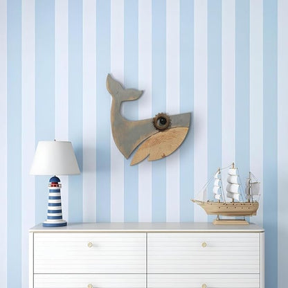 Driftwood Fish Nautical Wall Decor - Handmade Wooden Rustic Coastal Wall Art for Living Room, Bedroom, Office, Bathroom - Ocean Beach Decoration (Knox)