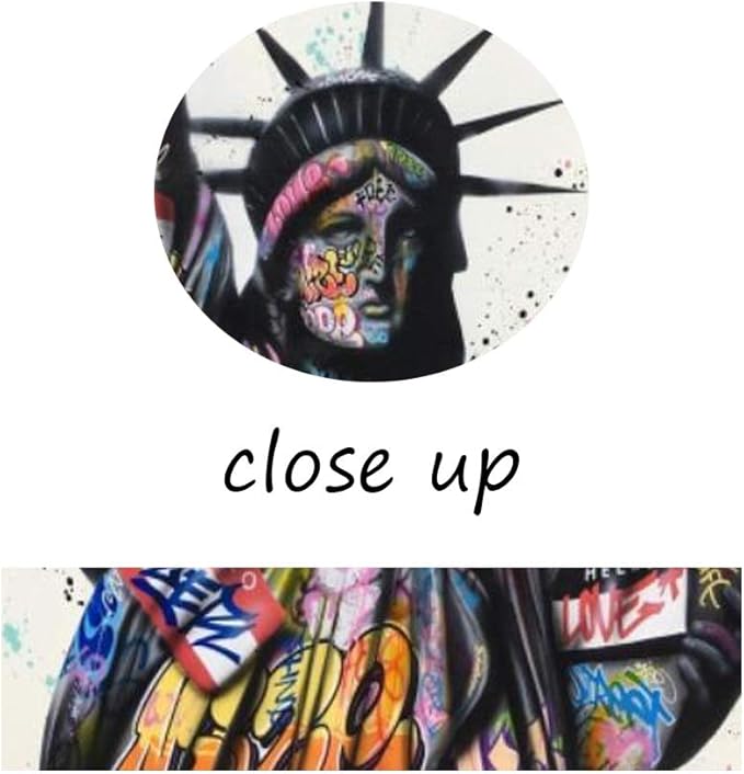 Yatsen Bridge Statue of Liberty Graffiti Version Wall Art, Fashion Pop Poster and Print, Colorful Art Canvas Paintings On the Wall Art Picture Home Decor - 18x24 inch