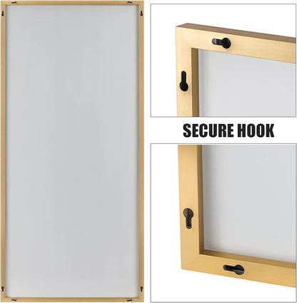 NeuType Floor Mirror Full Length Mirror, Large Body Dressing Long Wall Bathroom Standing Mirrors for Bedroom, Metal Frame, Gold 71''x34'', No Stand (AA01037ZZE001-USAM017)