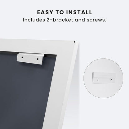 Amorho Bathroom Mirror, 24x36 Inch White Thick Metal Framed Wall Mirrors for Over Sink, Bedroom, Living Room, Entryway, Rectangle Wall-Mounted Mirrors(Horizontal/Vertical).