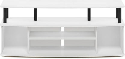 Furinno Jaya Large Entertainment Center Hold up to 55-in TV, Inch, White/Black