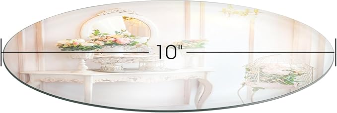 10" Round Mirror Plates, Circle Mirrors for Table Centerpieces & Wedding Decorations, 2mm, 12 Pack