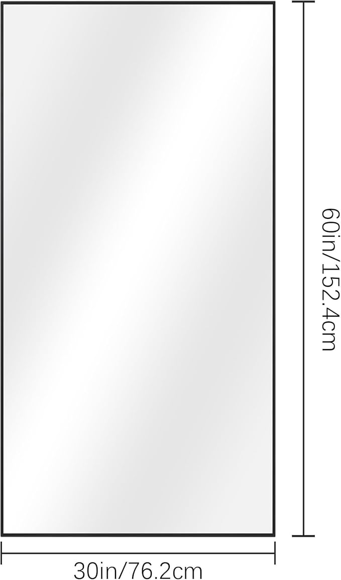 DESBING Black Bathroom Mirror for Wall, 30x60 Inch Rectangle Mirrors with Metal Frame, Modern Vanity Wall Mirror Decor for Entryway Hangs, Bathroom Living Room Horizontal or Vertical