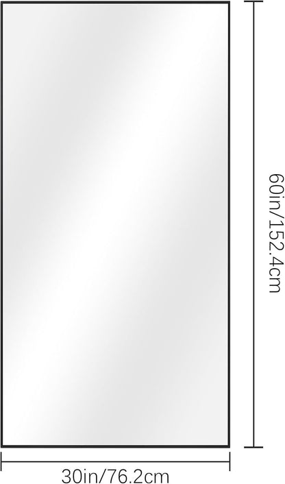 DESBING Black Bathroom Mirror for Wall, 30x60 Inch Rectangle Mirrors with Metal Frame, Modern Vanity Wall Mirror Decor for Entryway Hangs, Bathroom Living Room Horizontal or Vertical
