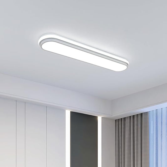 72cm 45W LED Ceiling Light, 6500K Cool White Flush Mount, Modern Ultra Thin Metal Linear Low Profile Lighting Fixture for Kitchen Home Office Hallway Bedroom Living Room