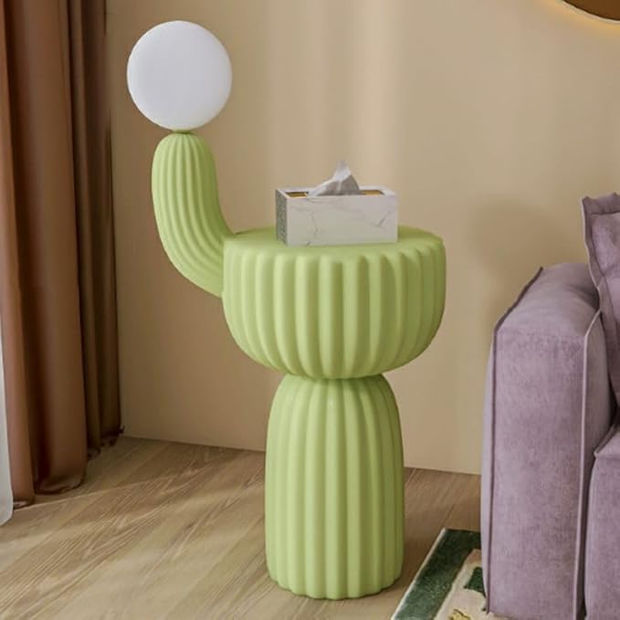 Floor Lamp Standing Lamp, Contemporary 3-Color Light Globe Plastics Lampshape Resin Floor Lamp with Table for Living Room Reading Bedroom Home Office, Green