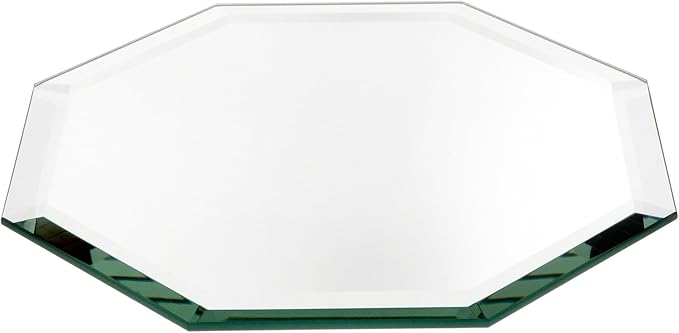 Plymor 8" Octagon, 5mm Thick Beveled Glass Mirror, Pack of 3