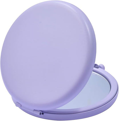 Compact Mirror for Purse, Metal Round Shell, Double-Sided 1X/12X Magnifying, Portable Travel Small Makeup Mirror, Mini Pocket Mirror, Periwinkle, 12 Packs