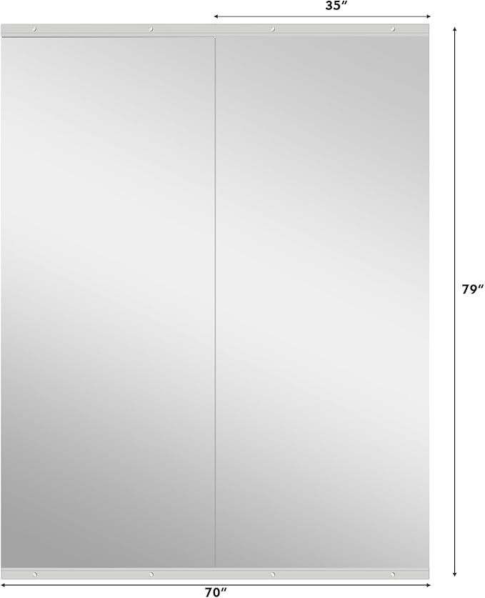 Snowdool Gym Mirror, 79''x35'' 2PCS Mirrors for Home Gym Wall Large, Full Body Mirror for Yoga, Garage, Dance Studio, Anti-Rust, Tempered Glass,Frameless Rectangle Wall-Mounted Workout Mirrors