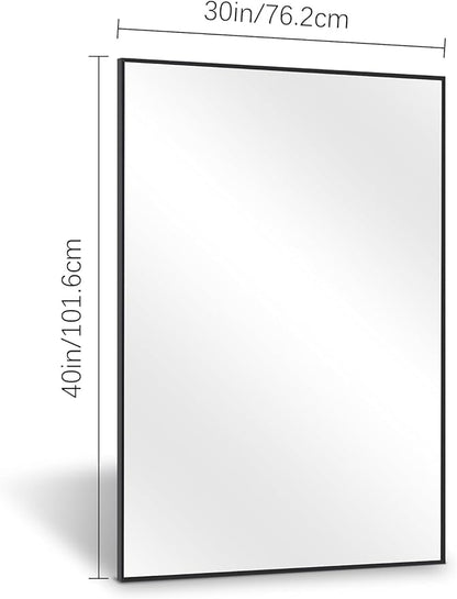 DESBING Black Bathroom Mirror for Wall, 30x40 Inch Rectangle Mirrors with Metal Frame, Modern Vanity Wall Mirror Decor for Entryway Hangs, Bathroom, Living Room Horizontal or Vertical