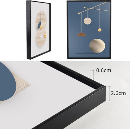 MPLONG Wall Art 3 Pieces Framed Wall Art Canvas Print Set Minimalist Medieval Geometric Circle Abstract Illustration Modern Wall Art Decor Multicolor Living Room Bedroom Office 16"x 24"x 3 Panels