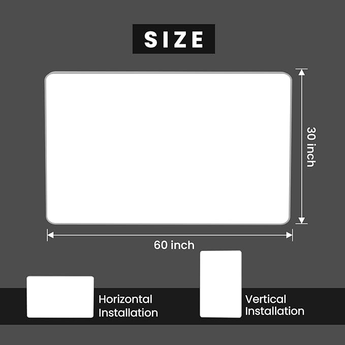 JISOSO Brushed Nickel Bathroom Mirror 60x30 Inch, Brushed Silver Metal Frame Mirror Wall Mounted, Rounded Rectangle Bathroom Vanity Mirror, Tempered Glass, Anti-Rust, Horizontal/Vertical