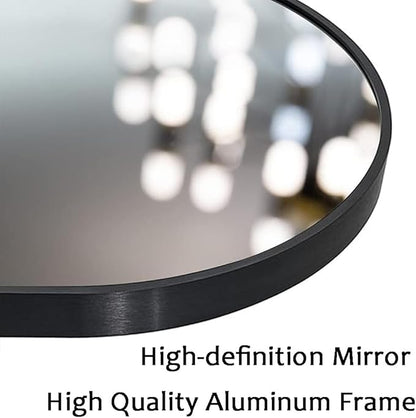 OGCAU Floor Full Length Mirror, 81"x41" Arched-Top Hanging, Leaning or Standing Mirror, Full Body Wall Mounted with Aluminum Frame for Living Room, Bedroom (Black)