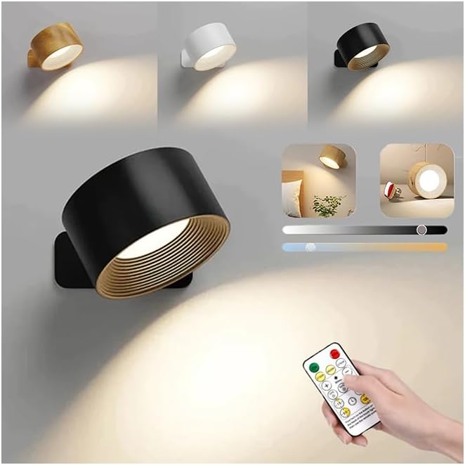 Wall Mounted Light for Cozy Home Décor with Warm Ambient Glow, Modern Accent Lighting for Bedroom Ambiance, Soft Decorative Light for Holiday Gift & Living Space Styling (Black)