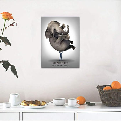 Mindset Is Everything Inspirational Canvas Wall Art Entrepreneur Quote Poster Print Positive Affirmation Motivational Office Wall Decor Leadership and Business for Bedroom Frame Easy to Hang-18"Wx24"H