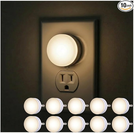 Lights by Night, LED Night Lights Plug Into Wall, 10-Pack, Dusk to Dawn Auto On/Off Sensor, Soft White, Plug In Nightlight Perfect for Adults, Kids, Bedroom, Bathroom, Hallway, Kitchen