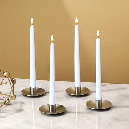 NONNO & ZGF 10 Pack White Flameless 11'' Wax Coverd Taper Candles with 2 Remote/Timer, LED Battery Bright Flickering Candle for Proposal, Wedding, Festive Candlelight Dinner and Home Decor