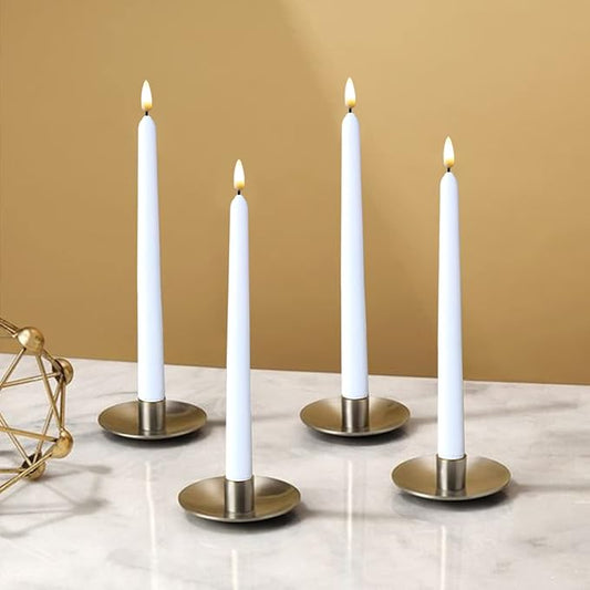 NONNO & ZGF 10 Pack White Flameless 11'' Wax Coverd Taper Candles with 2 Remote/Timer, LED Battery Bright Flickering Candle for Proposal, Wedding, Festive Candlelight Dinner and Home Decor