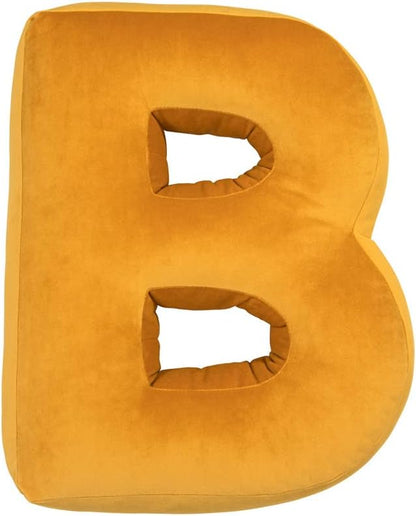 vctops Soft Velvet Letter Pillow English Alphabet A to Z Letter Decorative Throw Pillow for Bedroom Living Room Decor (B,16"x13.5")