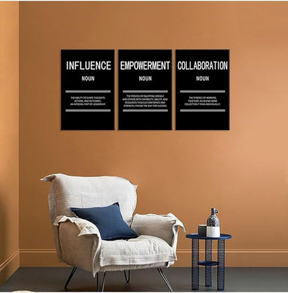 Influence Collaboration Empowerment Inspirational Wall Art Motivational Leadership Print Canvas Poster Painting for Office Modern Inspiring Artwork for Home Living Room Wall Decor[48''Wx 24''H]