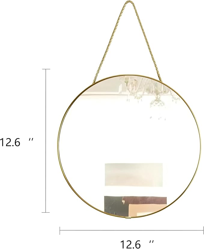Funerom Gold Bathroom Mirror Round Wall Mirror 12.6 Inches Circle Mirror