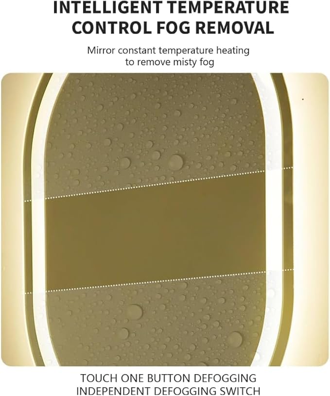 20X28 inches Oval LED Bathroom Mirror with Lights, Anti-Fog, Dimmable, Backlit + Front Lit, Lighted Bathroom Vanity Mirror for Wall, Memory Function, Tempered Glass, Shatter-Proof