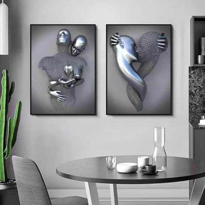 3 PC Wall Art Decor Artwork Figure Statue Modern Art Canvas Painting,Large Wall Art for Bathroom Bedroom Decoration（No Frame