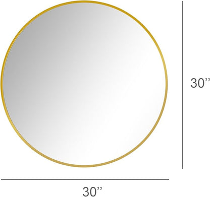 Bathroom Mirrors for Wall,Gold Frame Mirror,30'' Round Circle Mirror for Entryway Bedroom Vanity(30'',Gold)