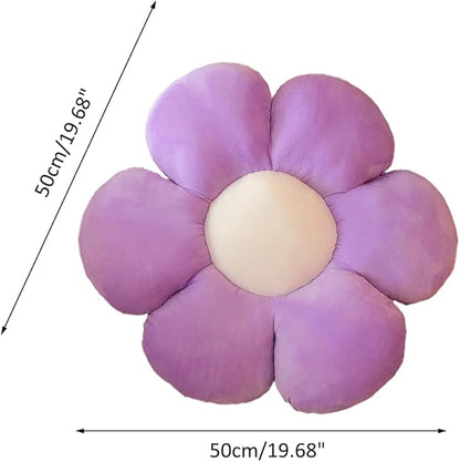 lannery Flower Plush Throw Pillows, Flower Floor Pillow Seating Cushion Toy for Reading, Room, Watching TV (19.7", Purple)