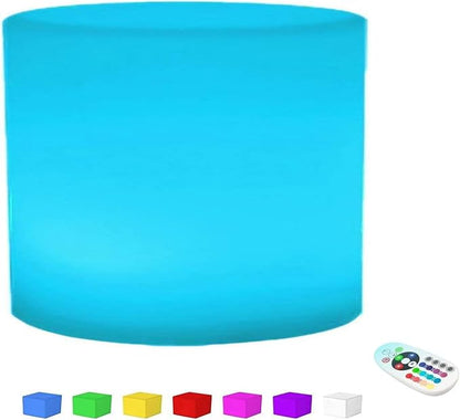 Cylinder Shape Color LED Mood Lamp, Rechargeable Dimmable Night Light with Remote Control 16 Dimmable Colors 4 Effects for Kids and Adults,Ambient Decorative Party Lighting (16 * 12cm)